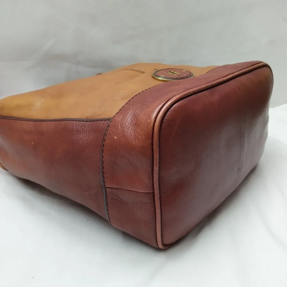 Fossil Maddox Brown Leather Zipper Closure Hobo Shoulder Bag
